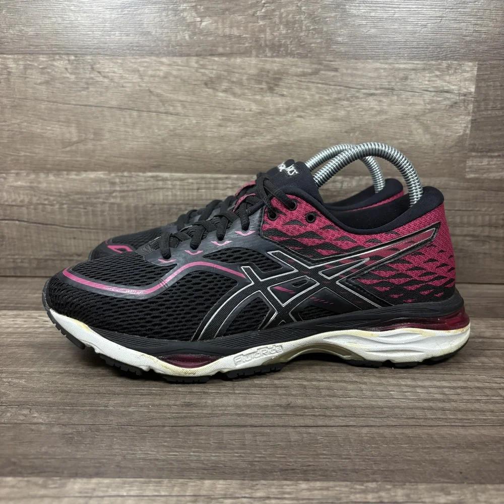 Asics Gel-Cumulus 19 Black Pink Womens US Size 8.5 EUR 40 T7B8N Running Shoes